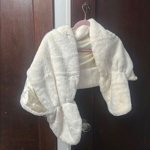 Kids White Faux Fur Jacket